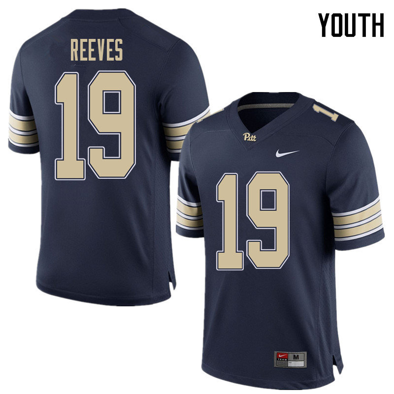 Youth #19 Charles Reeves Pittsburgh Panthers College Football Jerseys Sale-Home Blue